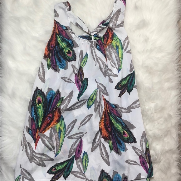 Forever 21 Tops - XXI-F2- Multi Color Feather Ruffle Back  Tank